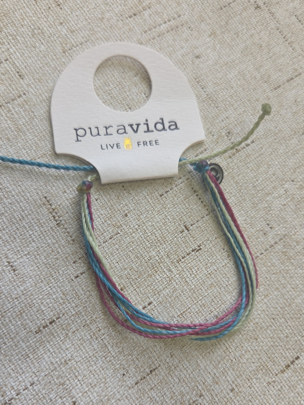 Pura Vida Kids Pastel Multi-String Bracelet in Blue Pink Green